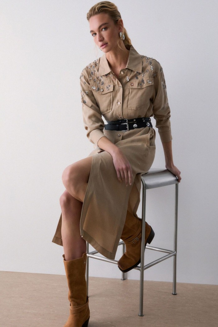 ABITO LUNGO CON RICAMI GIOIELLO LIU JO