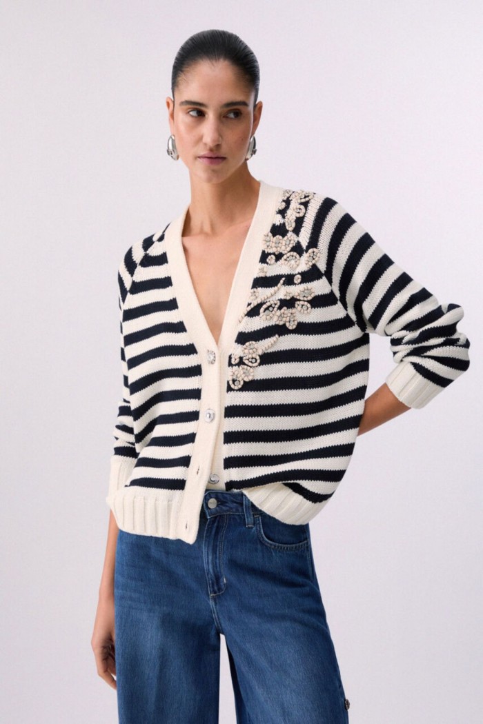 CARDIGAN CON RICAMI GIOIELLO LIU JO