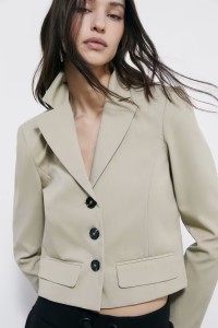 BLAZER CROPPED IN COTONE LEGGERO PATRIZIA PEPE