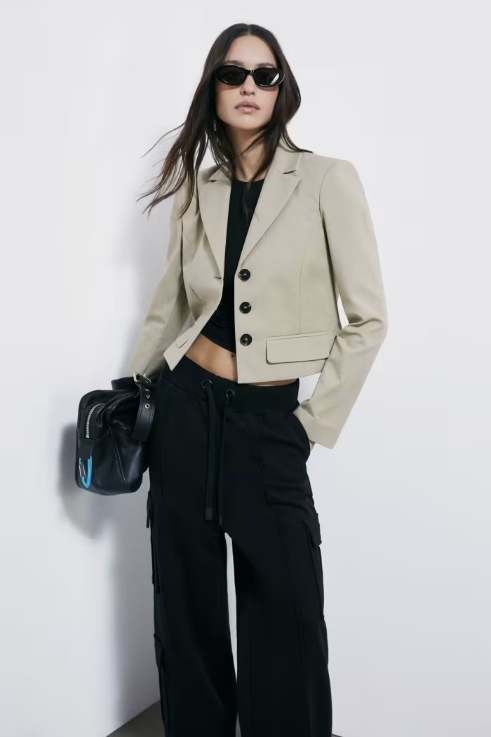 BLAZER CROPPED IN COTONE LEGGERO PATRIZIA PEPE