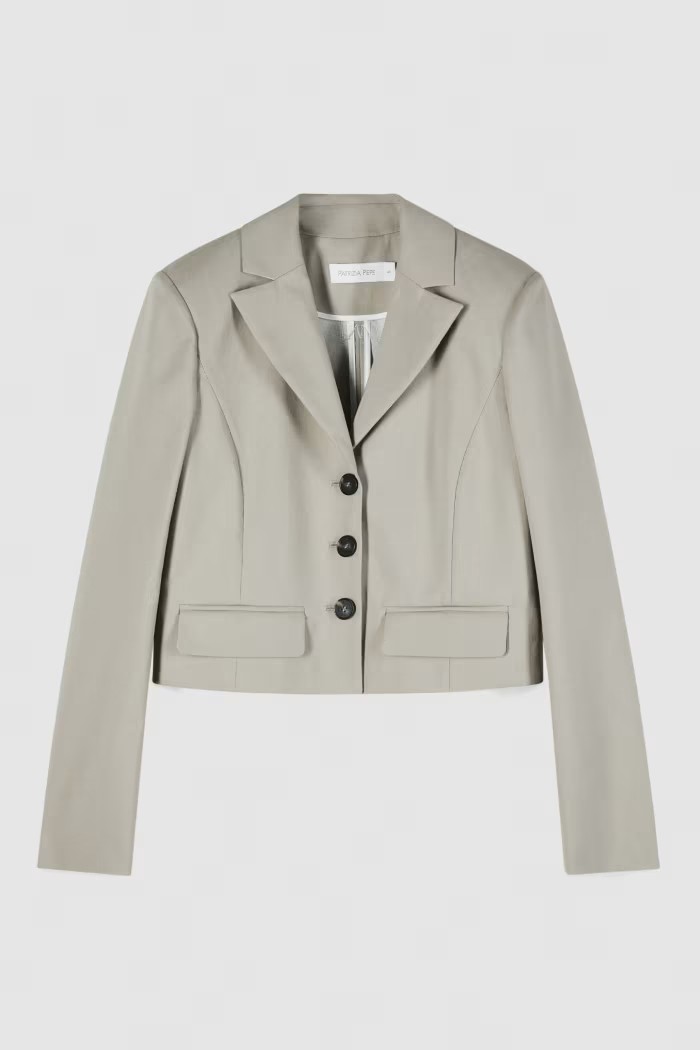 BLAZER CROPPED IN COTONE LEGGERO PATRIZIA PEPE