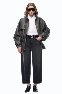 JEANS BALLON FIT CON INSERTI EFFETTO PELLE PINKO