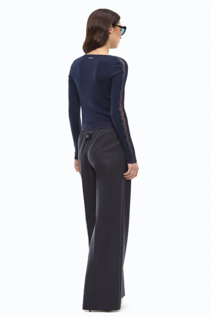 MAGLIA A COSTINE CON PIZZO PINKO
