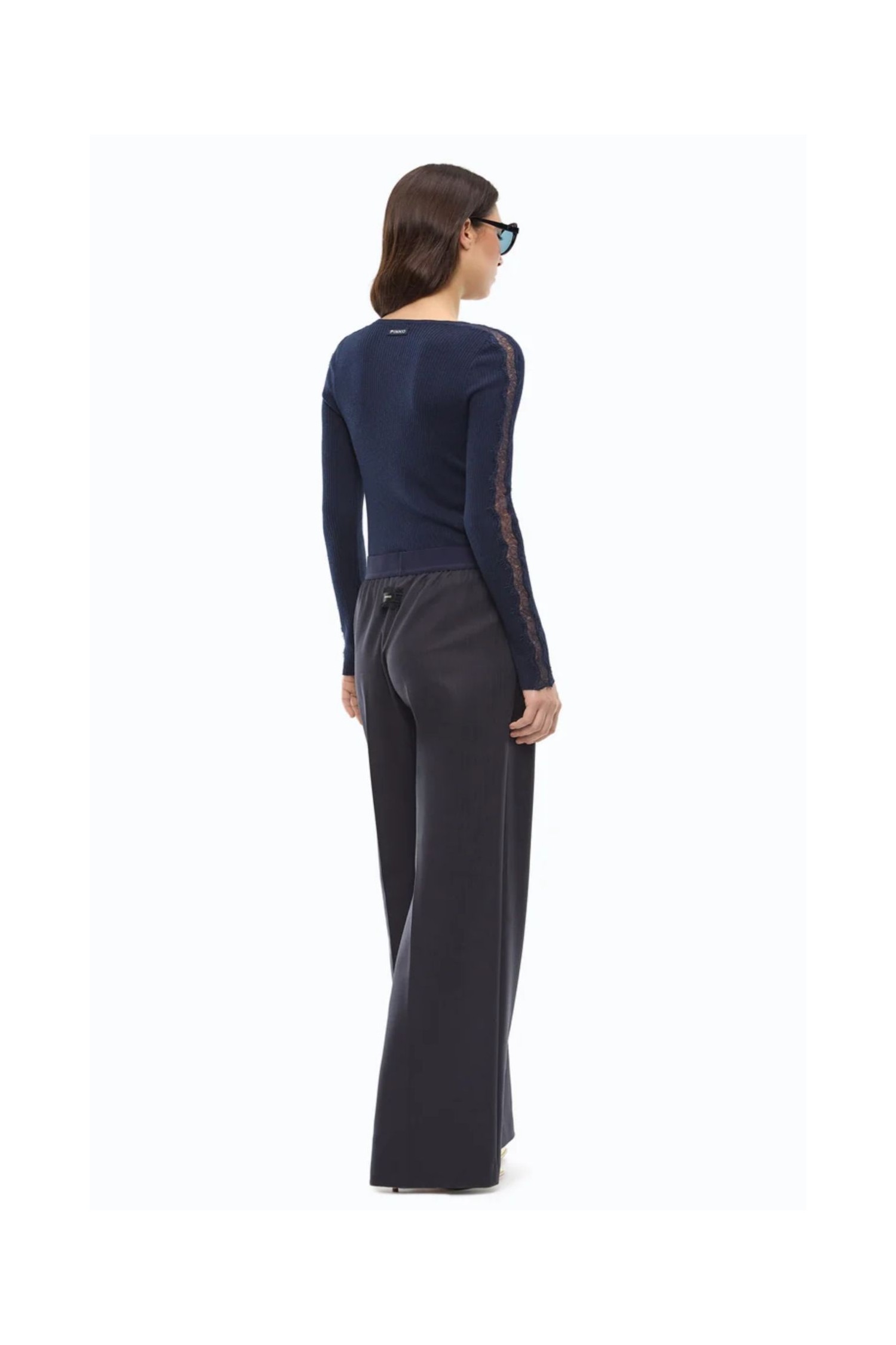 MAGLIA A COSTINE CON PIZZO PINKO