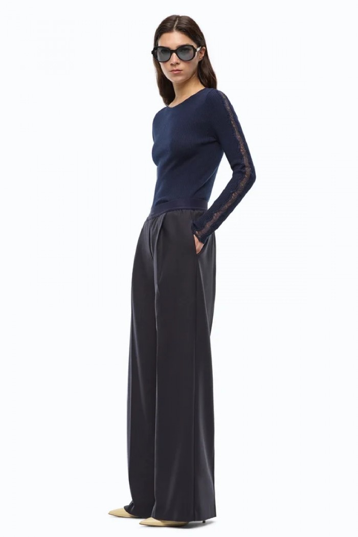  PANTALONI A PALAZZO IN MISTO LANA STRETCH PINKO