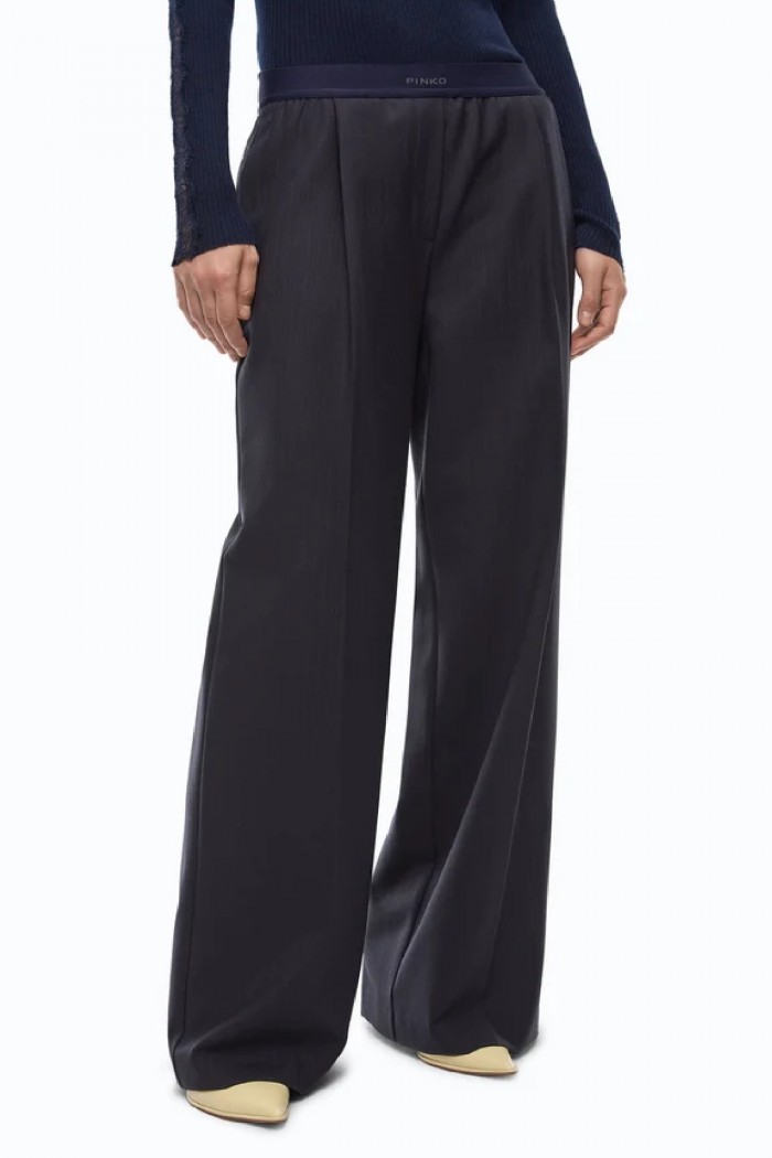  PANTALONI A PALAZZO IN MISTO LANA STRETCH PINKO