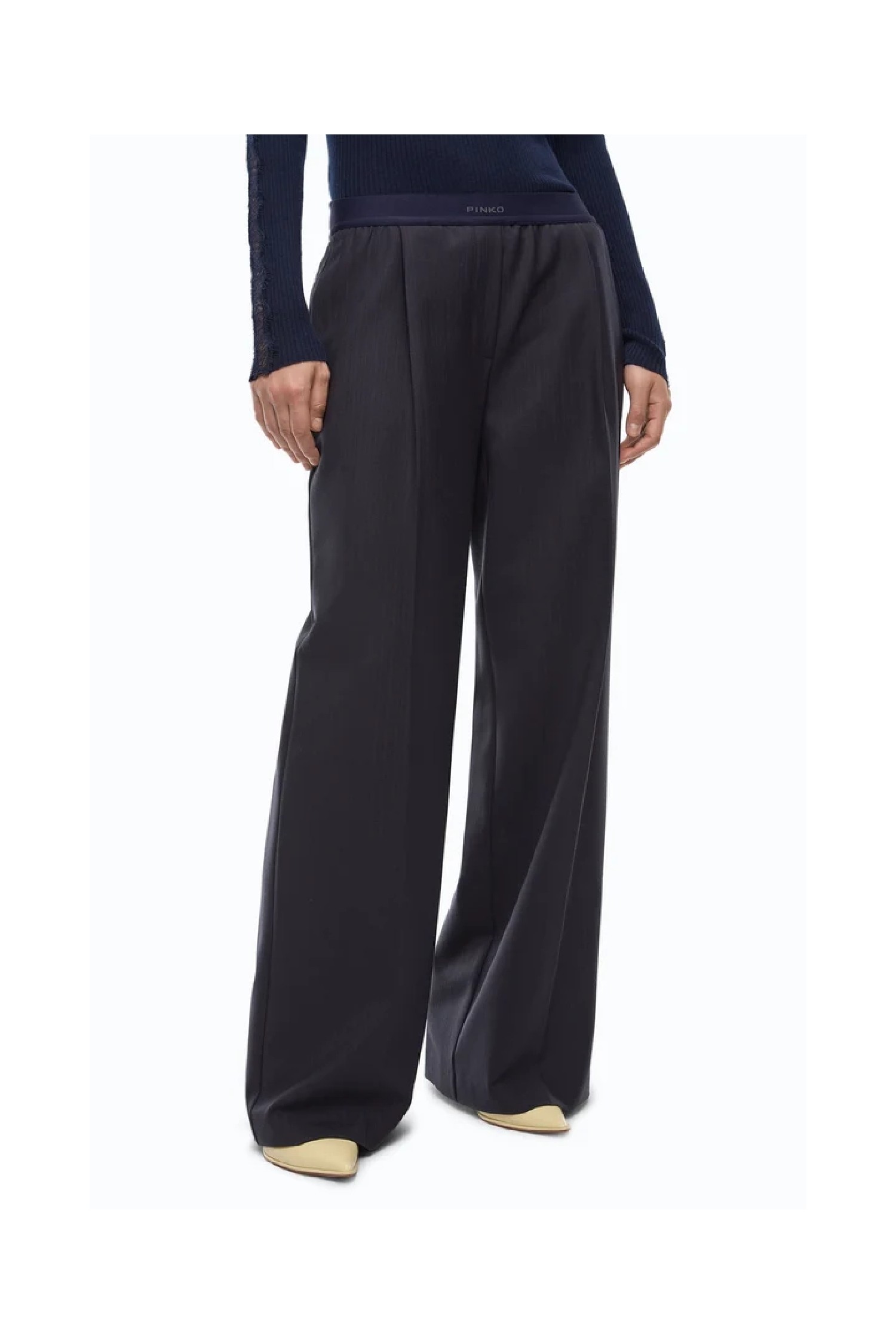  PANTALONI A PALAZZO IN MISTO LANA STRETCH PINKO