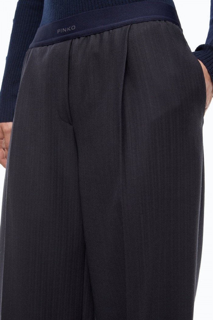  PANTALONI A PALAZZO IN MISTO LANA STRETCH PINKO