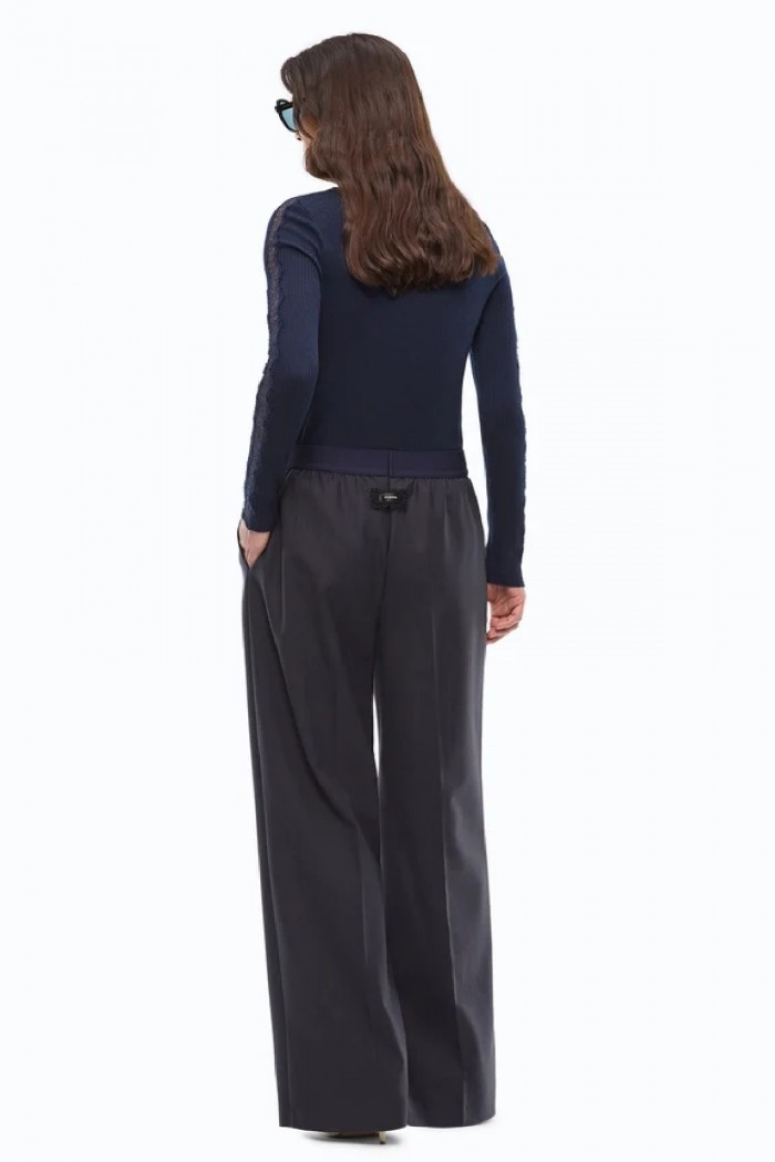  PANTALONI A PALAZZO IN MISTO LANA STRETCH PINKO