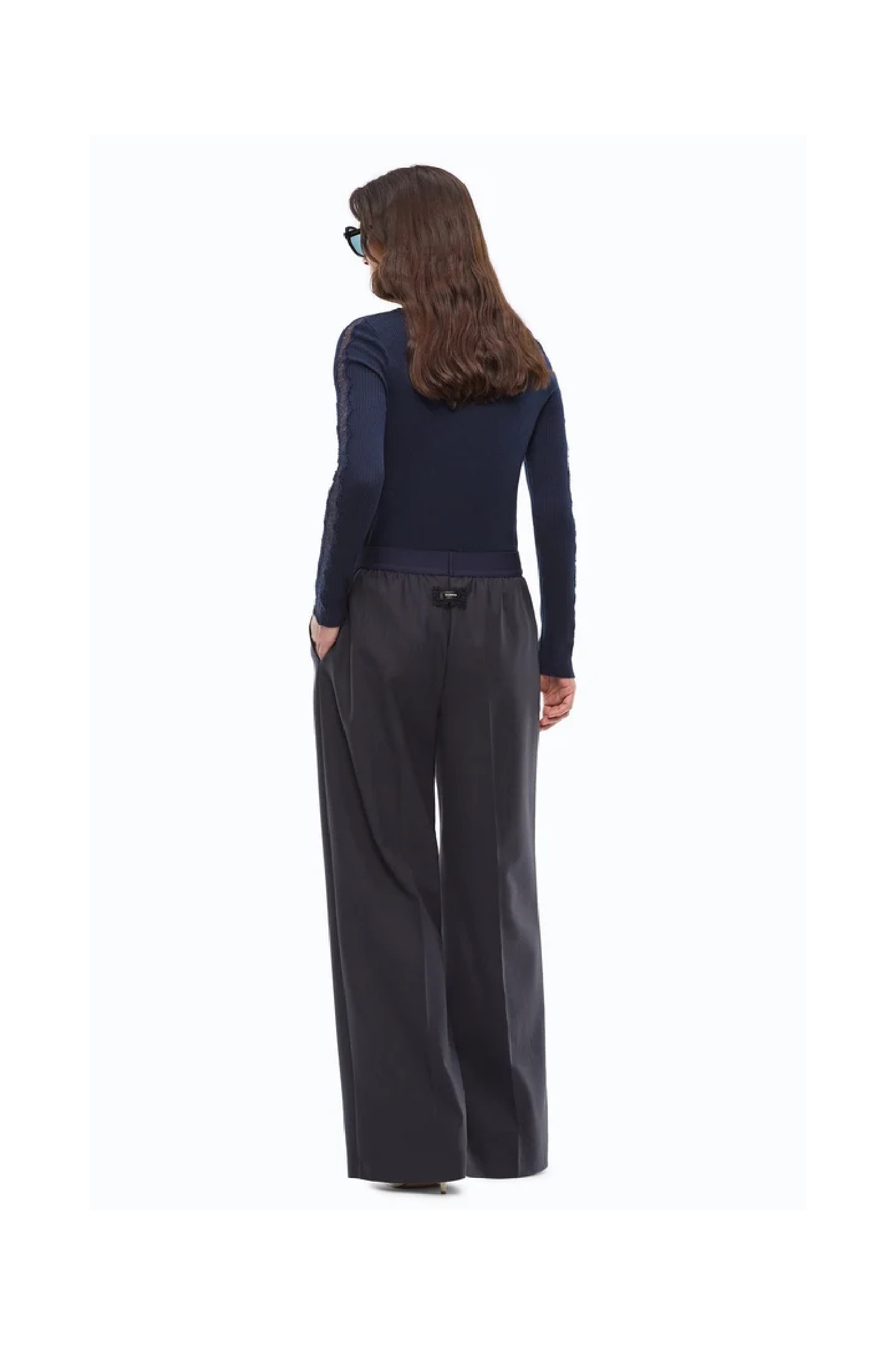  PANTALONI A PALAZZO IN MISTO LANA STRETCH PINKO