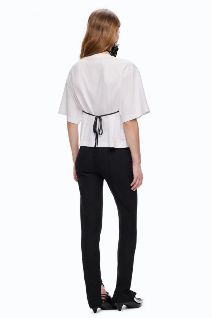 T-SHIRT CON TOP PIZZO JERSEY CON PI PINKO
