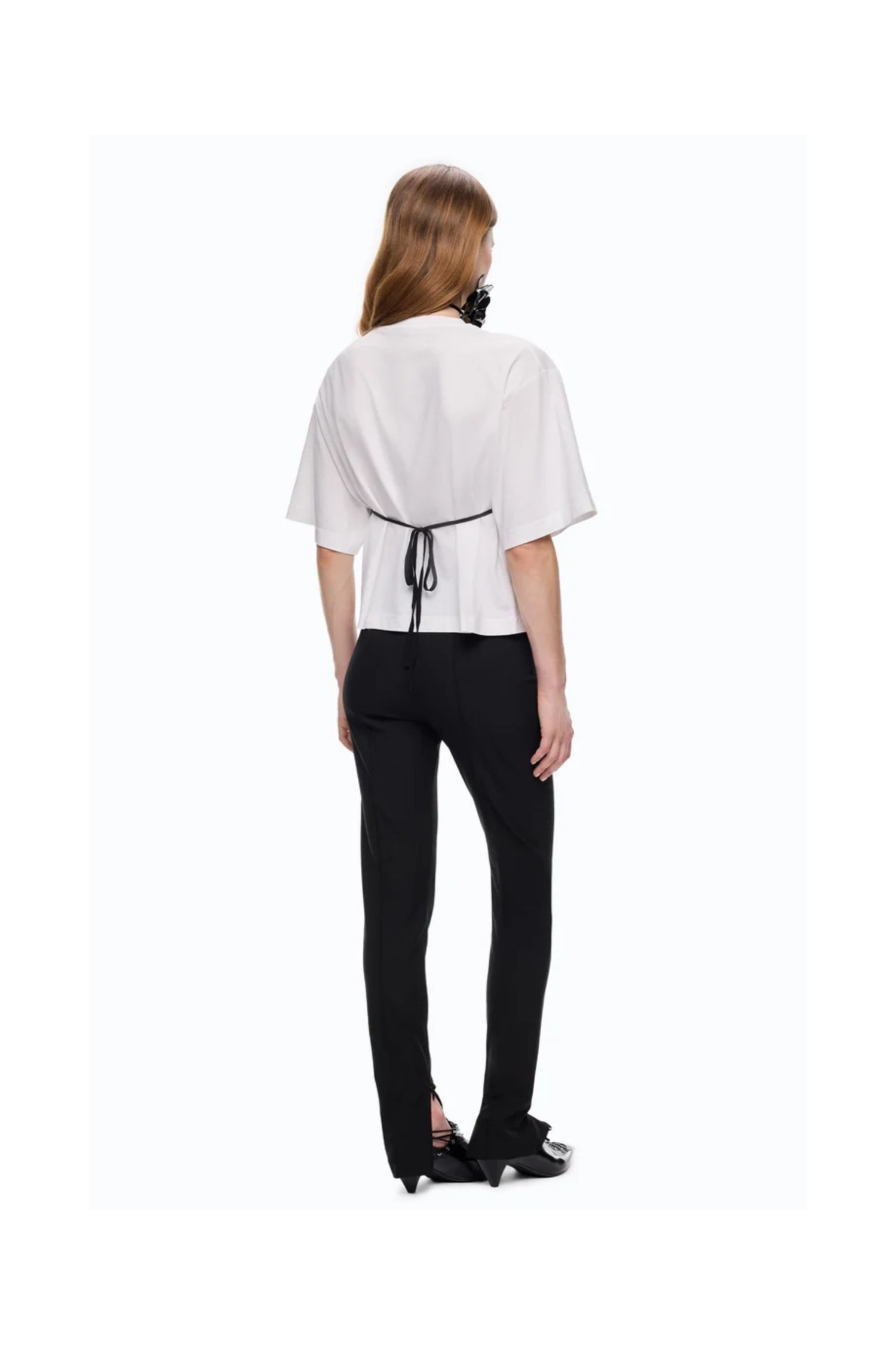 T-SHIRT CON TOP PIZZO JERSEY CON PI PINKO