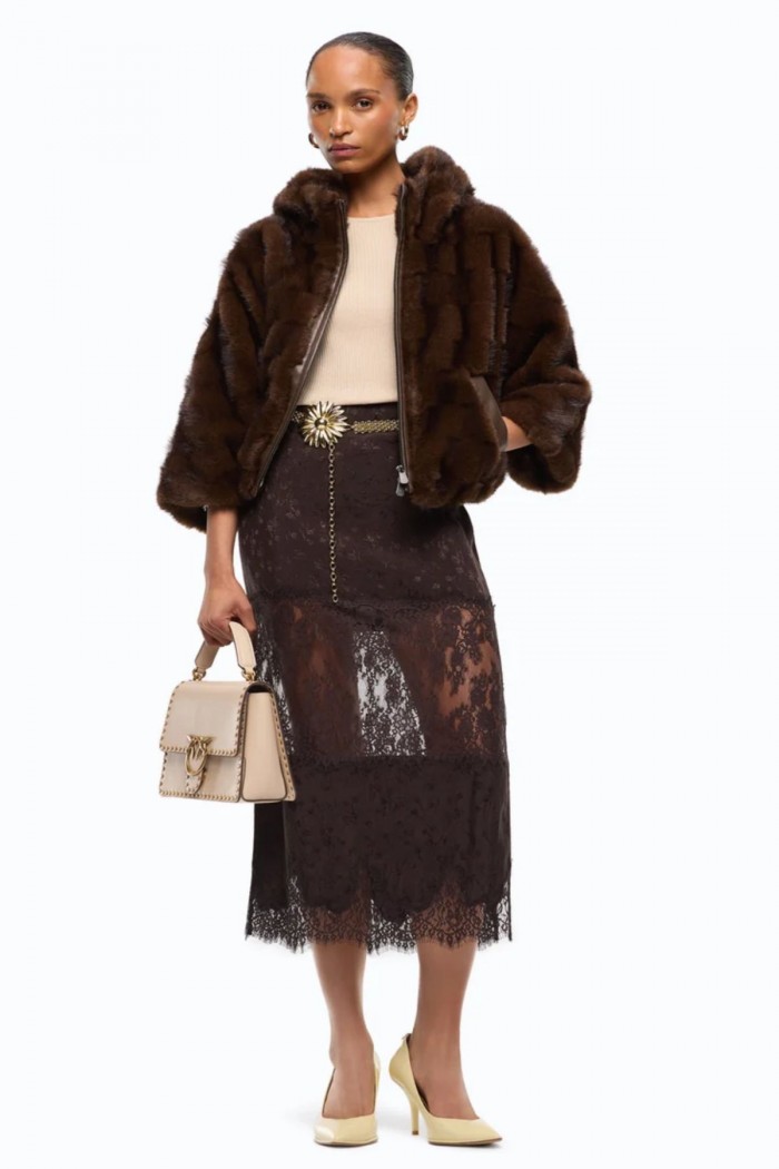 GIACCA PELLICCIA CON CAPPUCCIO PINKO