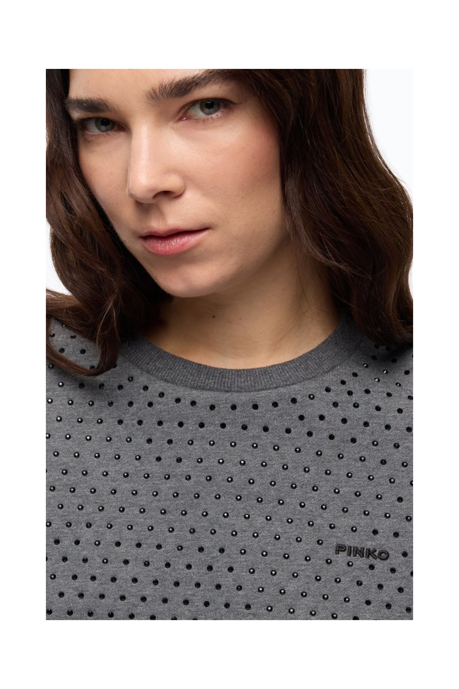 MAGLIA IN FELPA FULL STRASS PINKO