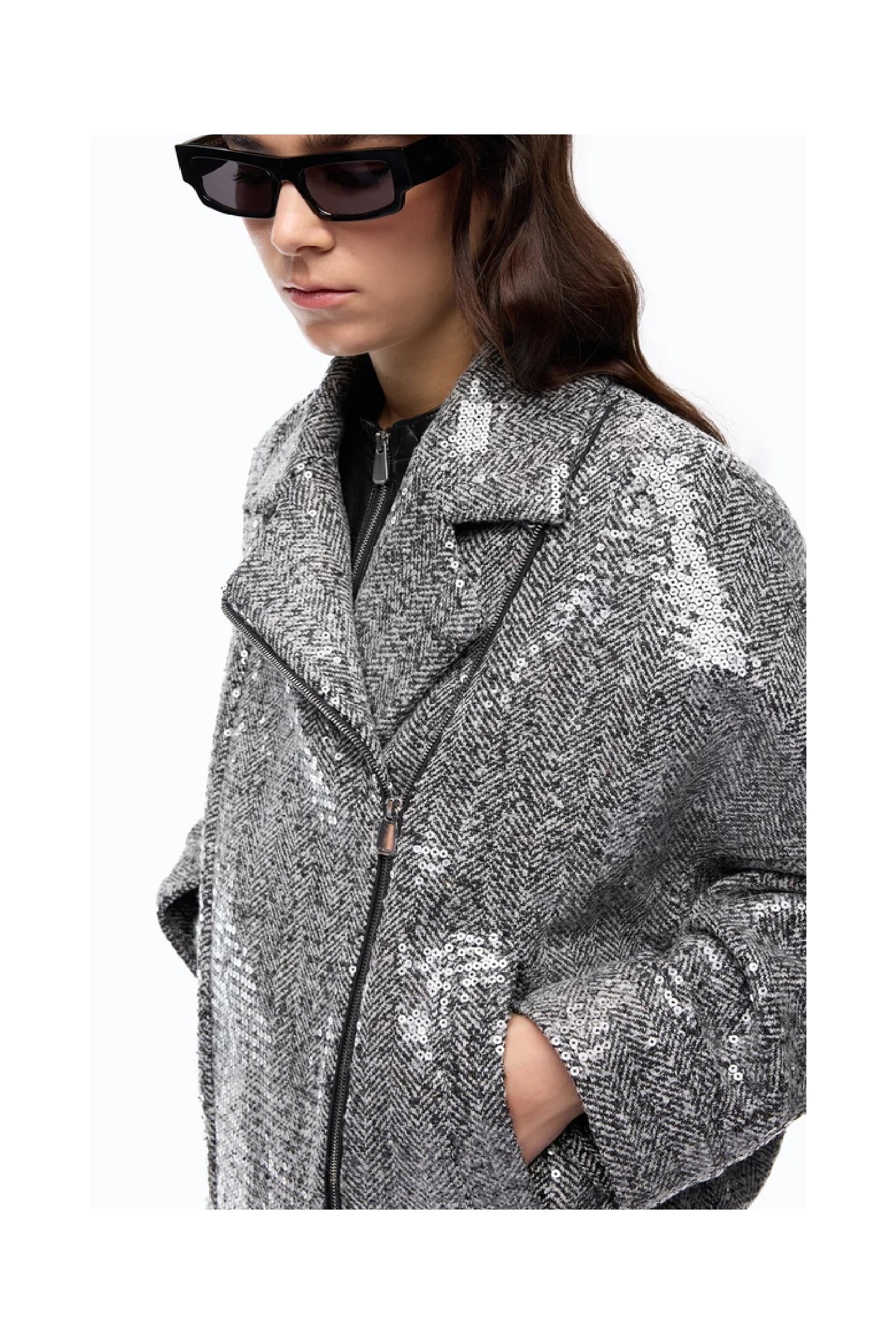 CAPPOTTO DOPPIOPETTO CON PAILLETTES PINKO