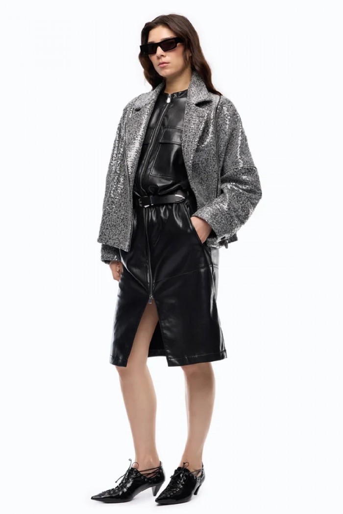 CAPPOTTO DOPPIOPETTO CON PAILLETTES PINKO