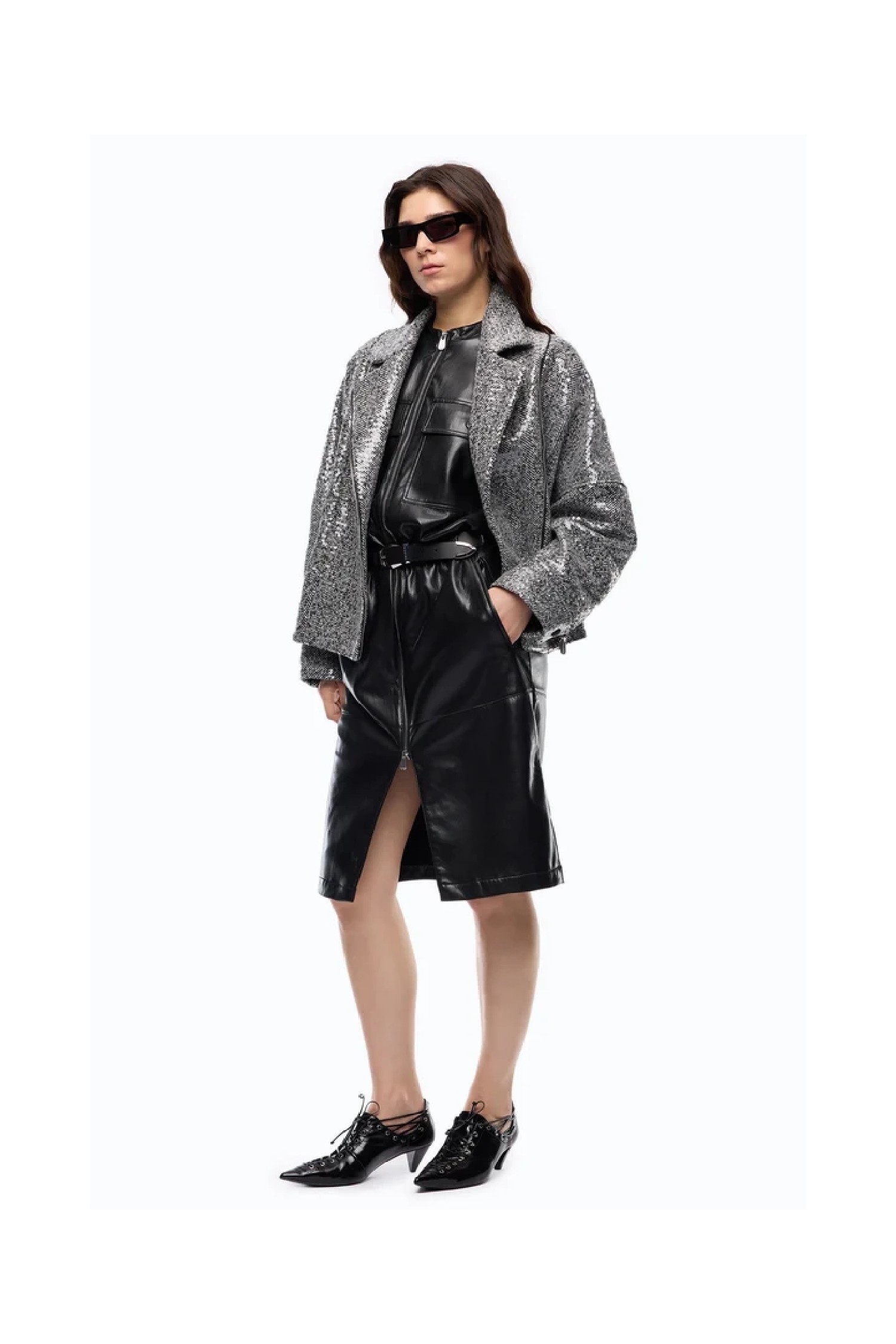 CAPPOTTO DOPPIOPETTO CON PAILLETTES PINKO