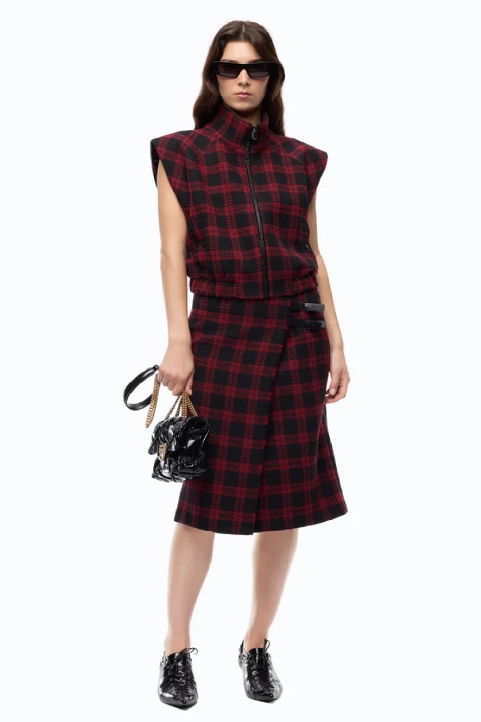  GILET IN TWEED A QUADRI PINKO