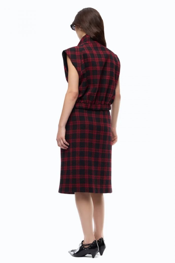  GILET IN TWEED A QUADRI PINKO
