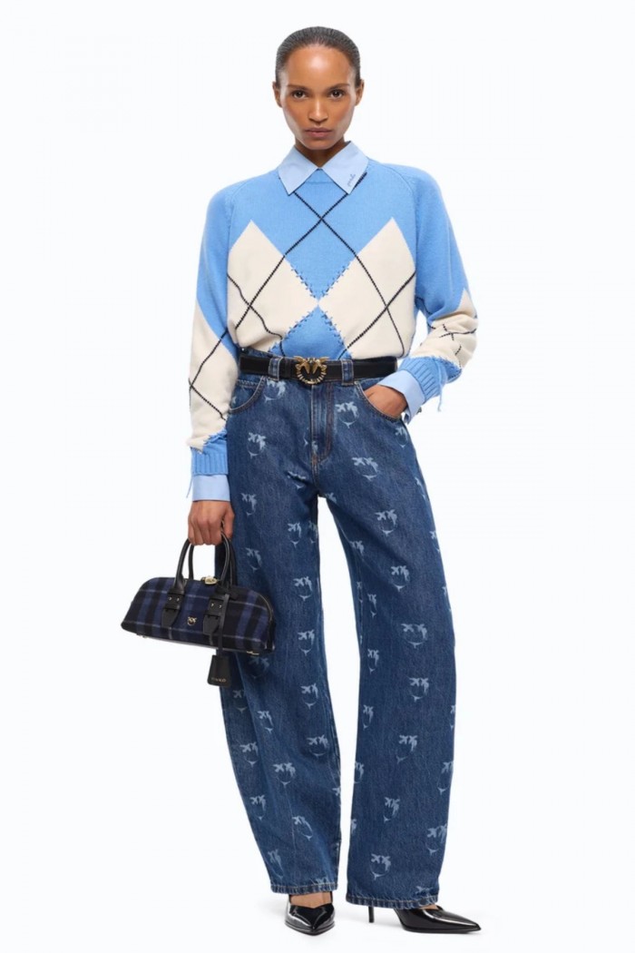 MAGLIA IN LANA E CACHEMIRE CON MAXI ROMBI  PINKO