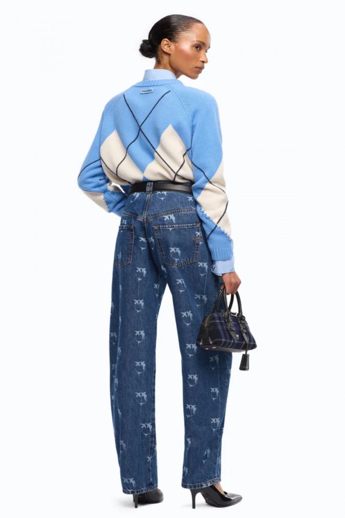 MAGLIA IN LANA E CACHEMIRE CON MAXI ROMBI  PINKO
