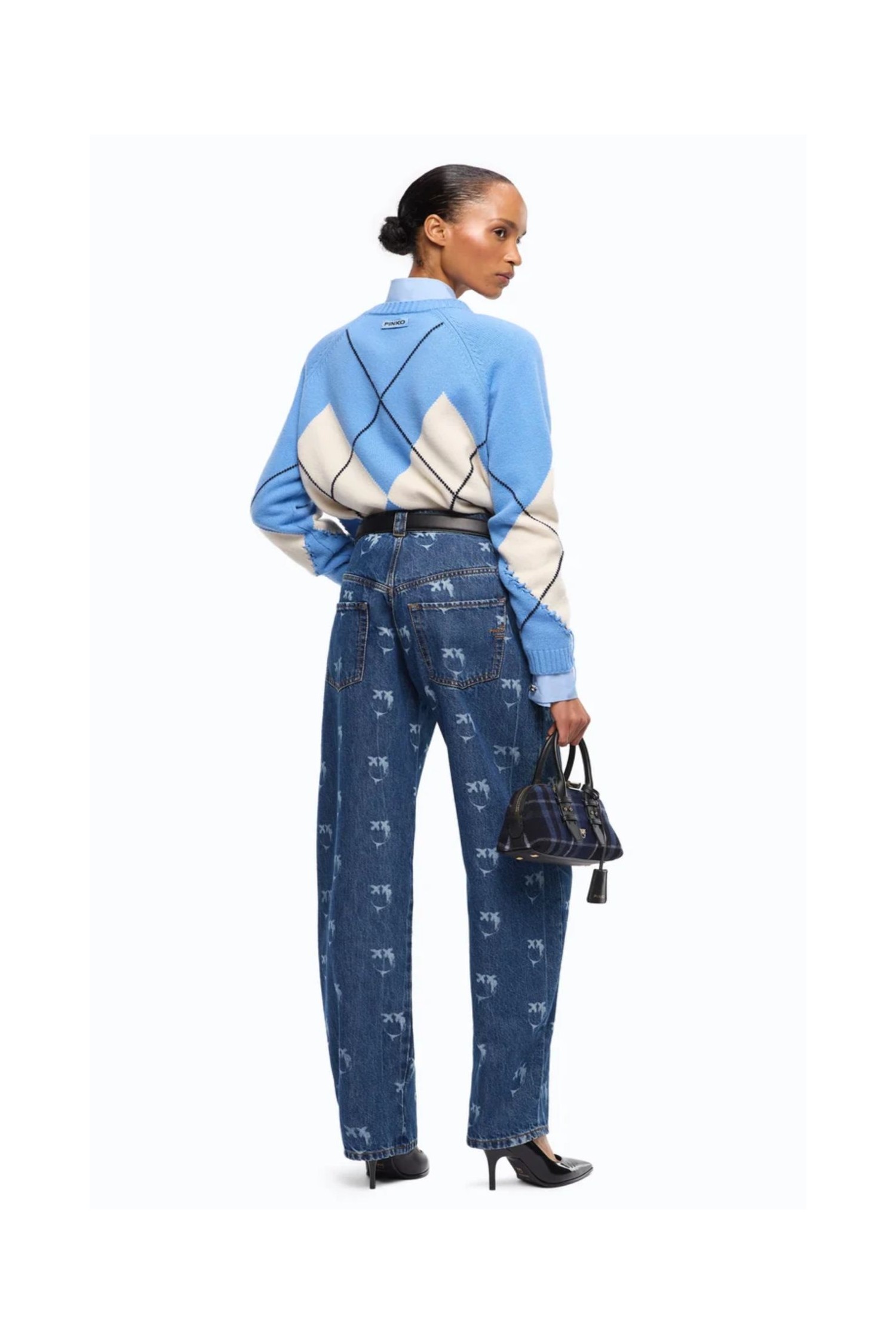 MAGLIA IN LANA E CACHEMIRE CON MAXI ROMBI  PINKO