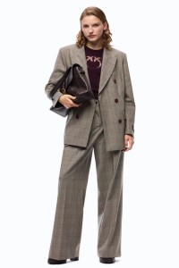 PANTALONI AMPI A QUADRI PINKO