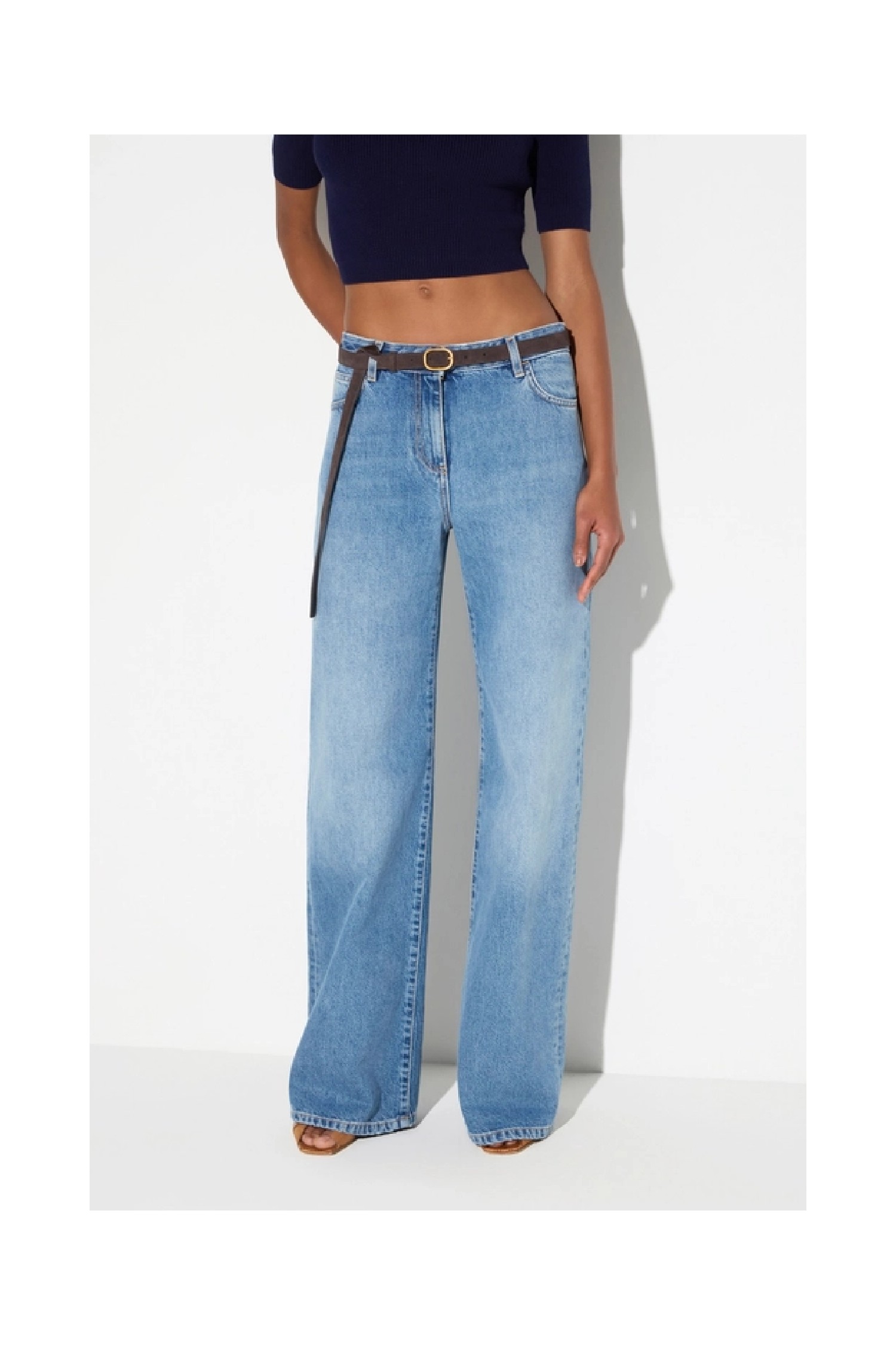 JEANS A PALAZZO CON CINTURA ELISABETTA FRANCHI
