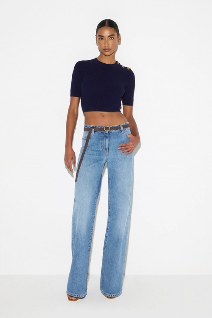 JEANS A PALAZZO CON CINTURA ELISABETTA FRANCHI