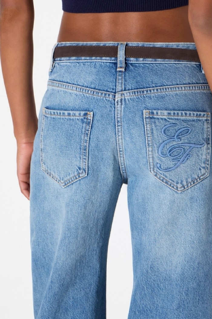 JEANS A PALAZZO CON CINTURA ELISABETTA FRANCHI