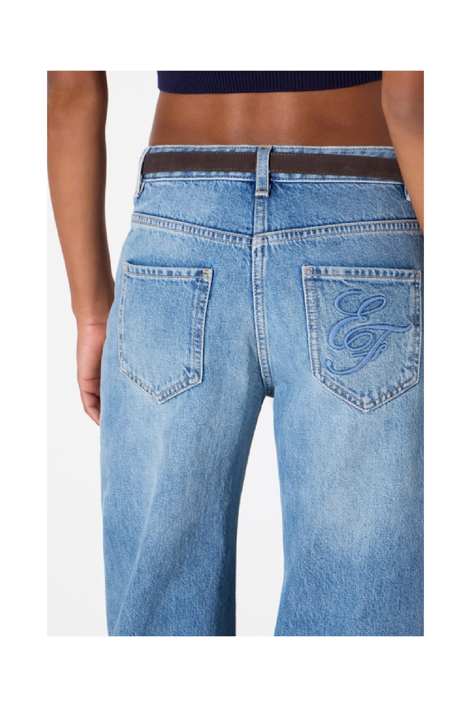 JEANS A PALAZZO CON CINTURA ELISABETTA FRANCHI