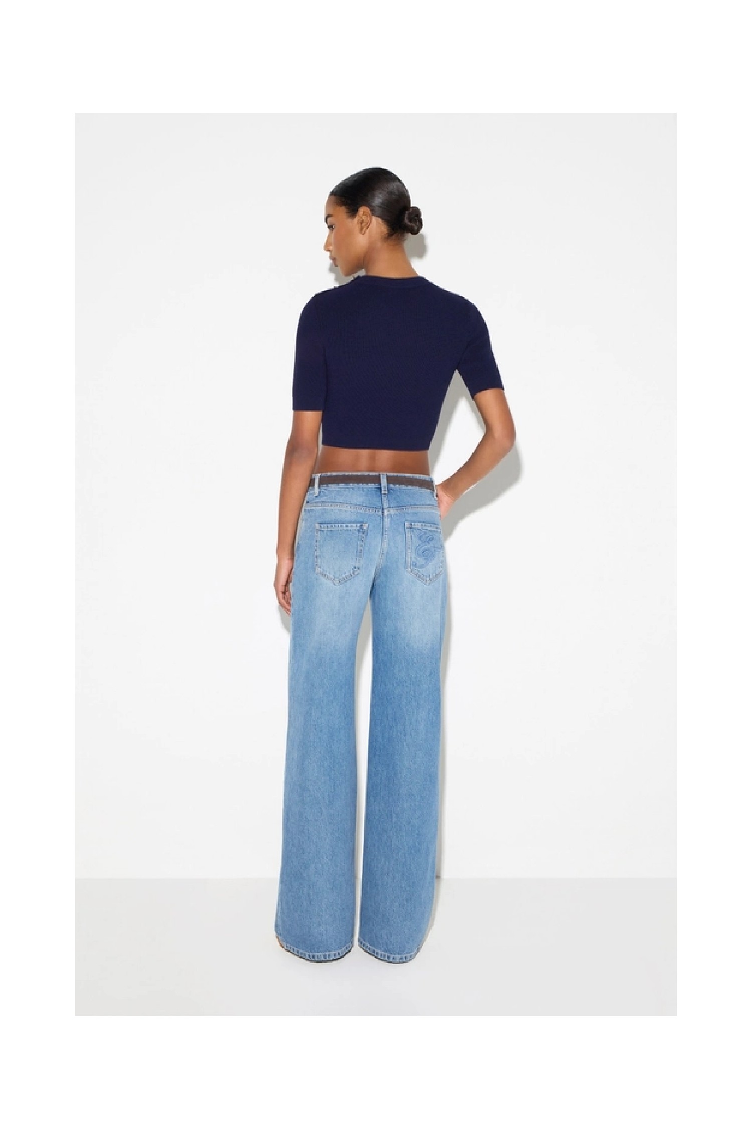 JEANS A PALAZZO CON CINTURA ELISABETTA FRANCHI