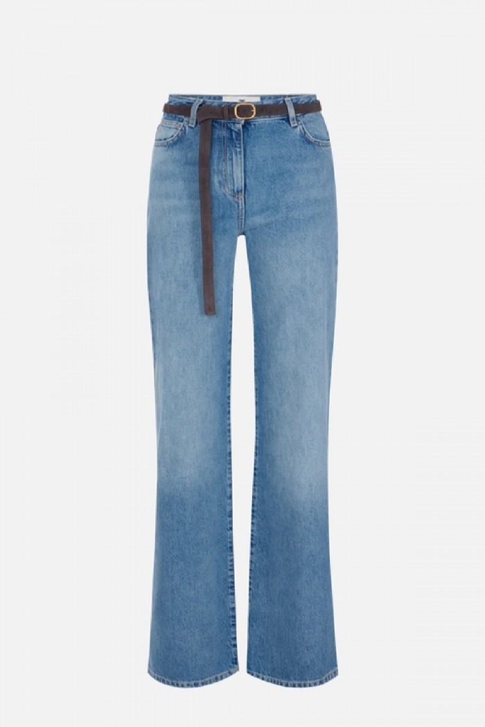 JEANS A PALAZZO CON CINTURA ELISABETTA FRANCHI