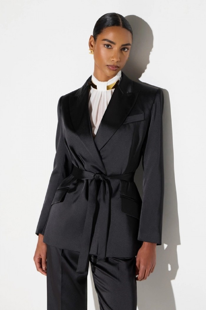GIACCA IN RASO STRETCH CON CINTURA ELISABETTA FRANCHI