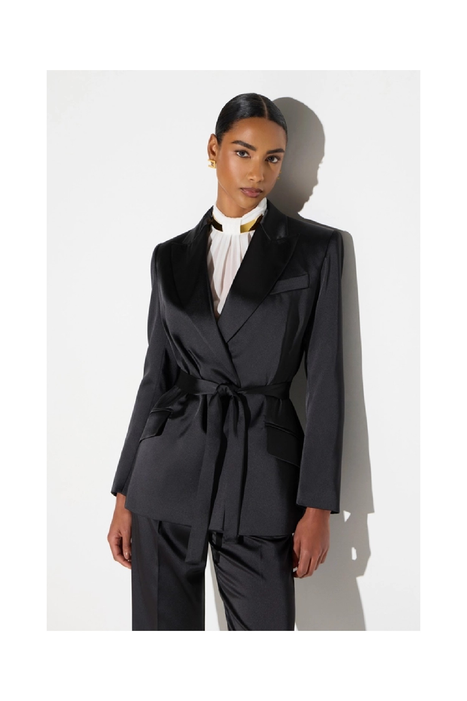GIACCA IN RASO STRETCH CON CINTURA ELISABETTA FRANCHI