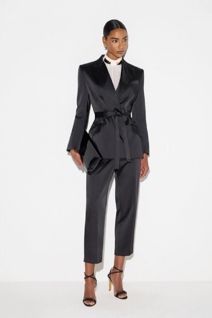 GIACCA IN RASO STRETCH CON CINTURA ELISABETTA FRANCHI
