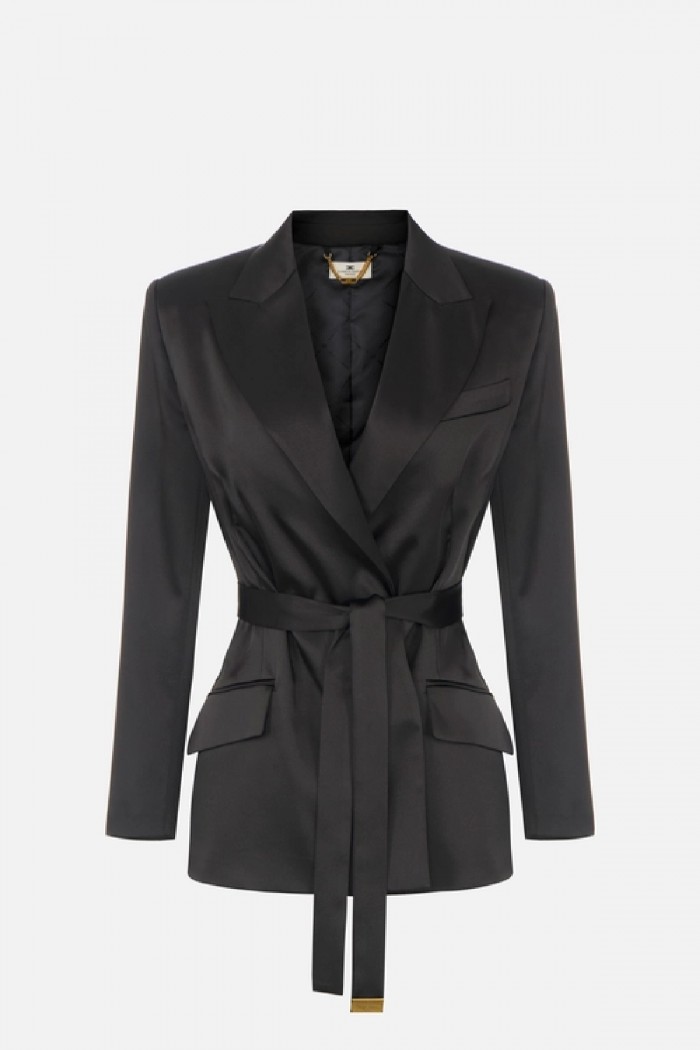 GIACCA IN RASO STRETCH CON CINTURA ELISABETTA FRANCHI