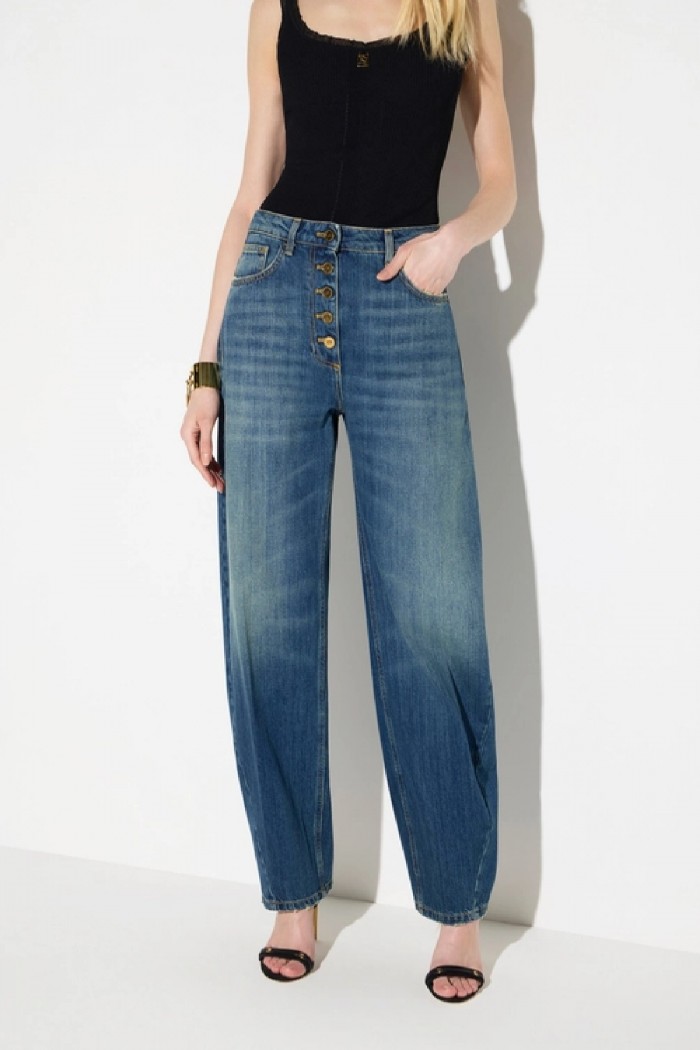 JEANS BALLOON CON BOTTONI GIOIELLO ELISABETTA FRANCHI