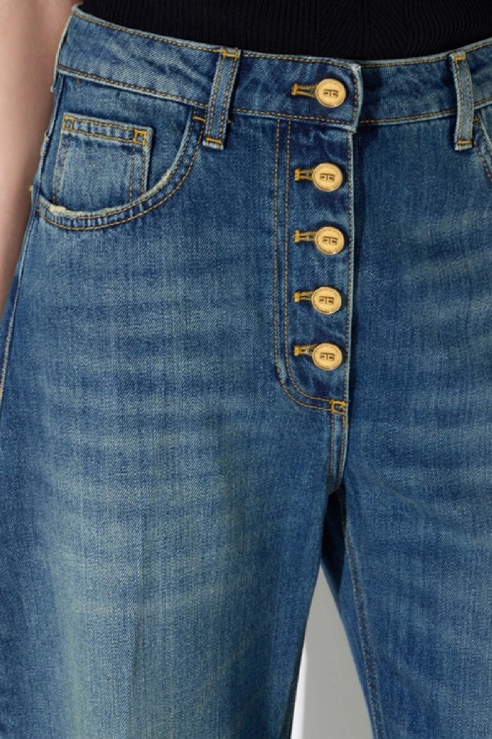 JEANS BALLOON CON BOTTONI GIOIELLO ELISABETTA FRANCHI