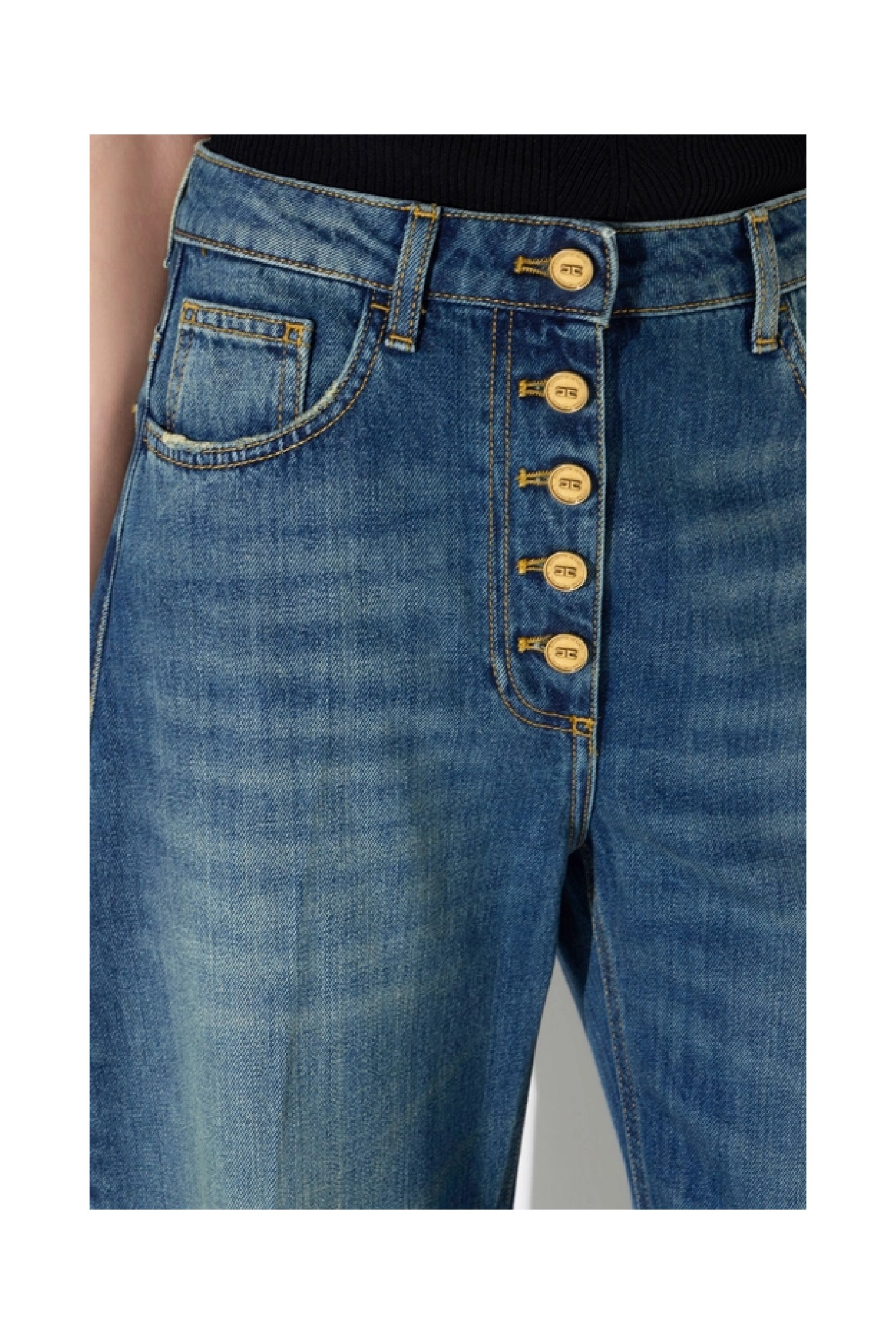 JEANS BALLOON CON BOTTONI GIOIELLO ELISABETTA FRANCHI