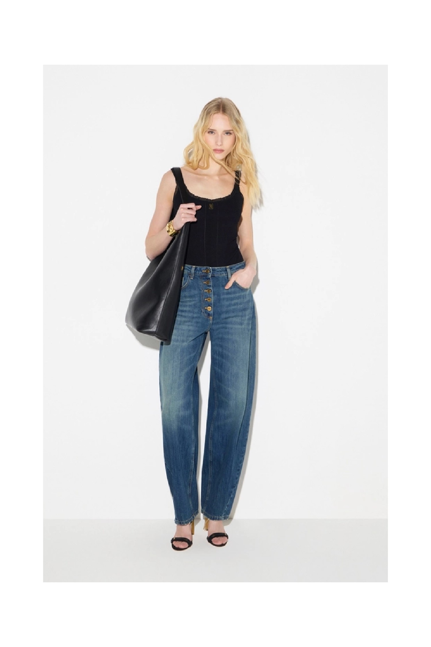 JEANS BALLOON CON BOTTONI GIOIELLO ELISABETTA FRANCHI