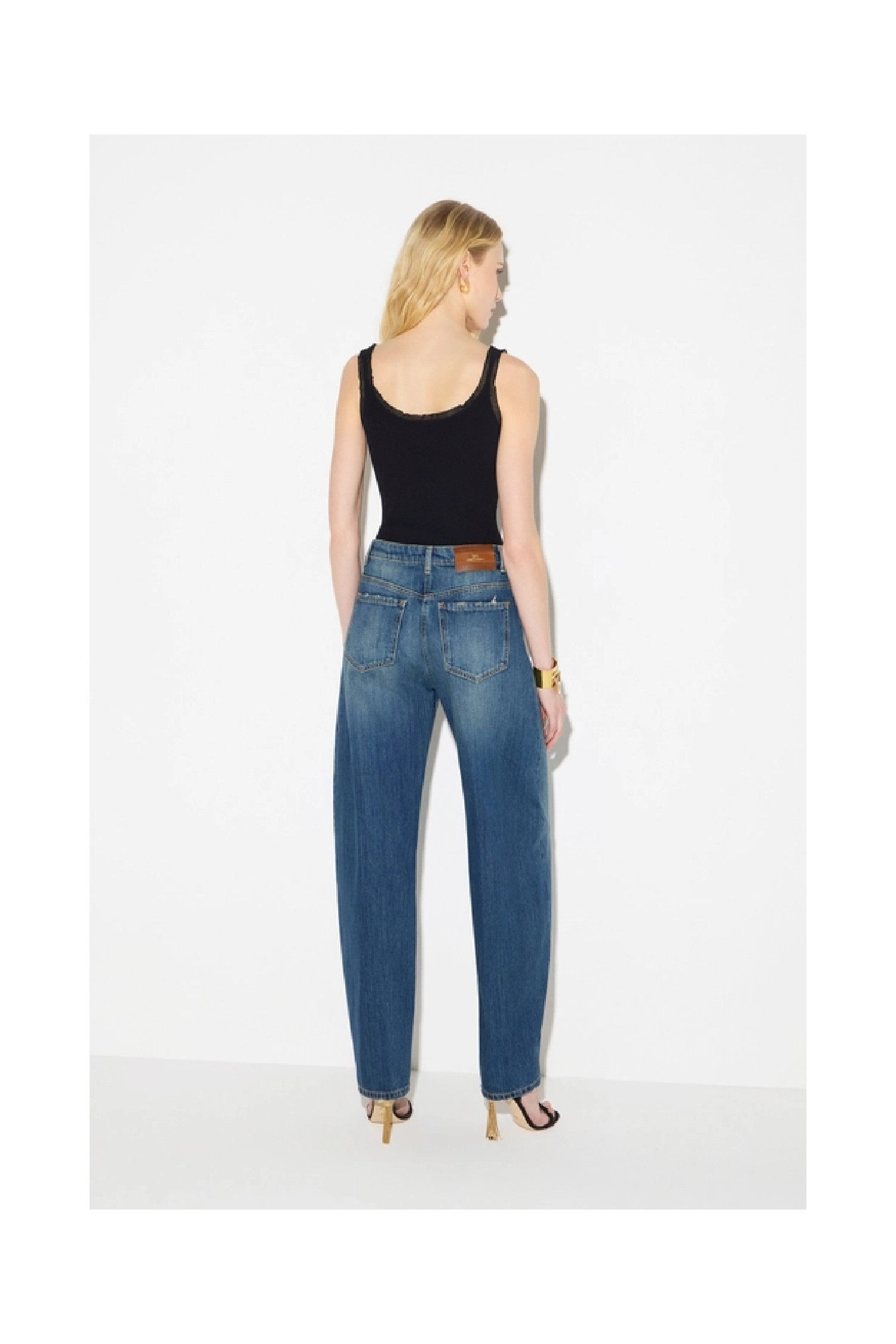 JEANS BALLOON CON BOTTONI GIOIELLO ELISABETTA FRANCHI
