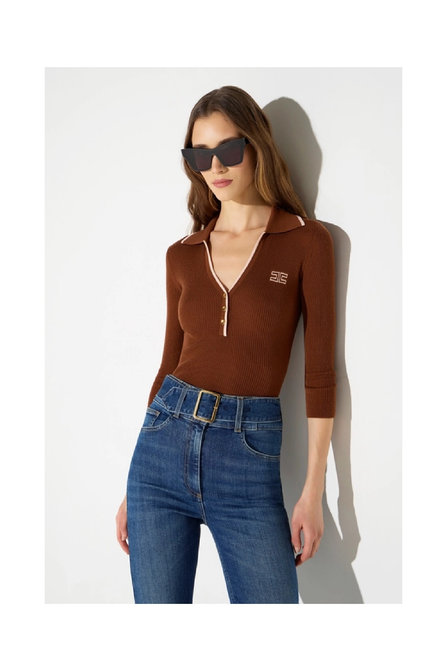 POLO IN MAGLIA A COSTINE MAGLIA ELISABETTA FRANCHI