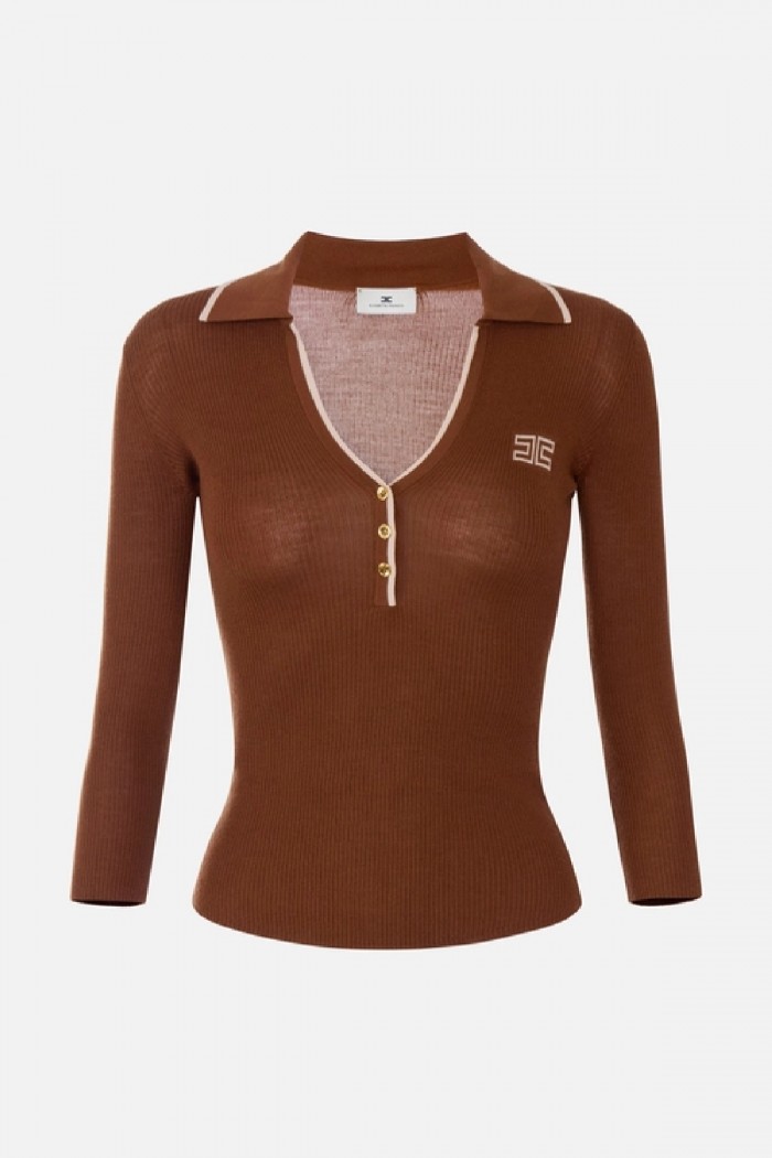 POLO IN MAGLIA A COSTINE MAGLIA ELISABETTA FRANCHI