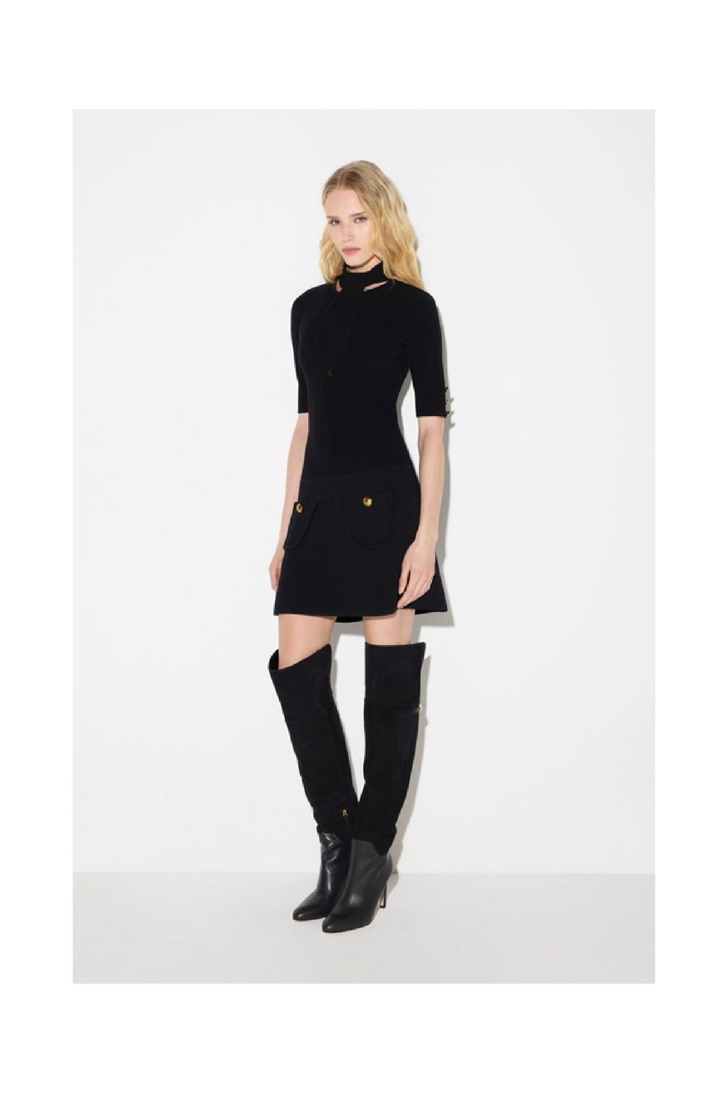 MINIABITO IN MAGLIA CON BOTTONI GIOIELLO  ELISABETTA FRANCHI