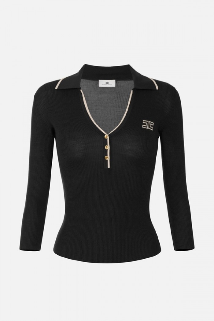 POLO IN MAGLIA A COSTINE ELISABETTA FRANCHI