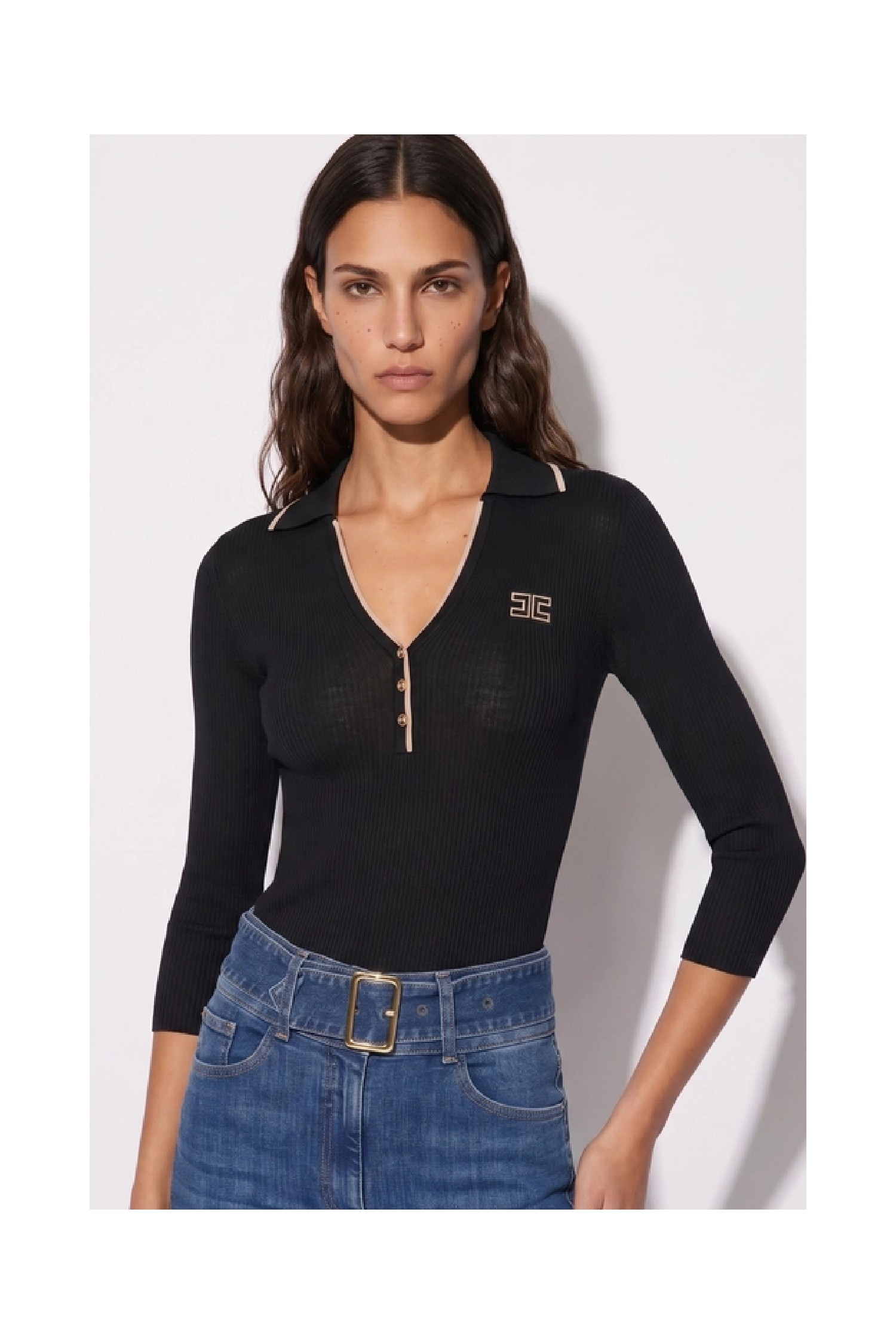 POLO IN MAGLIA A COSTINE ELISABETTA FRANCHI