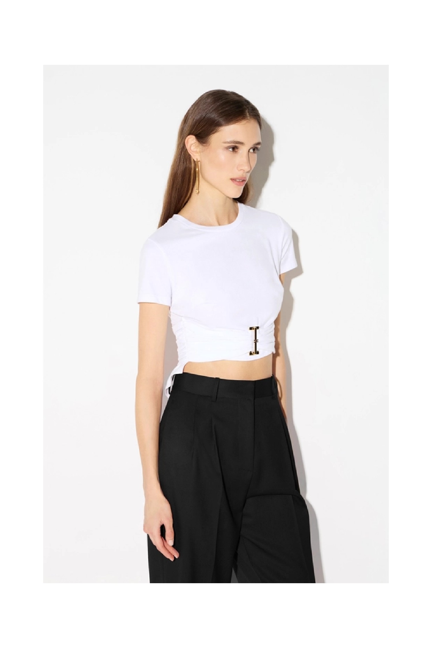 T SHIRT  IN JERSEY CON DETTAGLIO GIOIELLO ELISABETTA FRANCHI