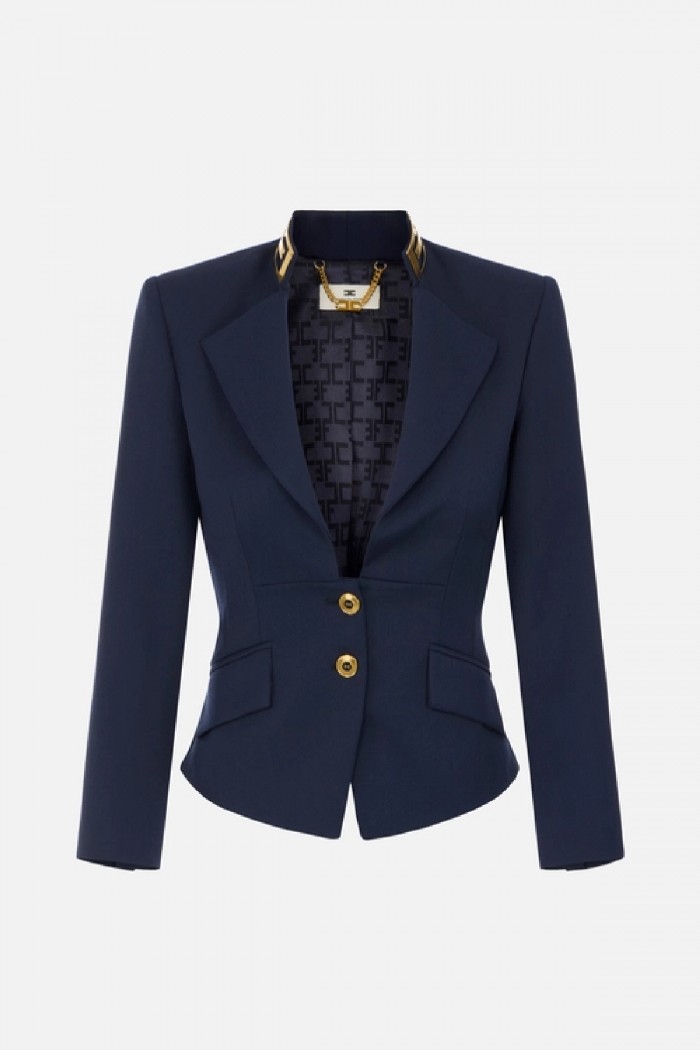 GIACCA IN GABARDINA COIN COLLO GIOIELLO ELISABETTA FRANCHI