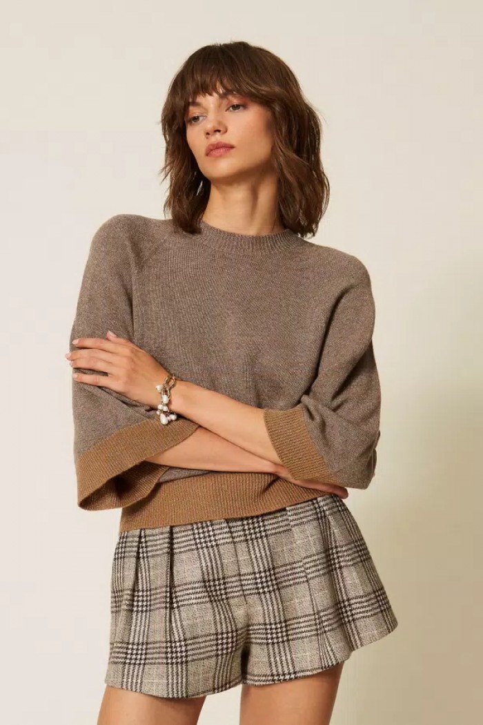 MAGLIA CROPPED IN LANA E CASHMERE LUREX TWINSET